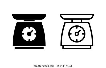 Scales icon logo design. Weight scale sign and symbol