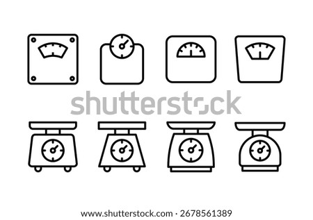 Scales icon logo design. Weight scale sign and symbol