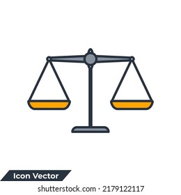 scales icon logo vector illustration. scales of justice symbol template for graphic and web design collection