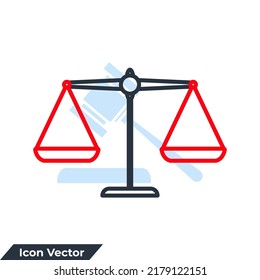 scales icon logo vector illustration. scales of justice symbol template for graphic and web design collection