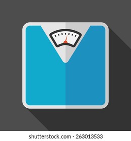 scales icon with long shadow. flat style vector illustration