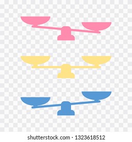 Scales icon. Money and time balance on scale. balance icons. Business success
