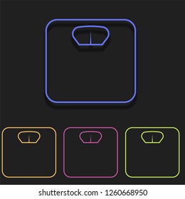 Icono de escala en varios colores. Simple vector de esquema de iconos de juego de baño para UI y UX, sitio web o aplicación móvil