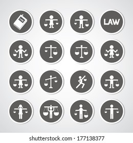 scales icon on gray background  