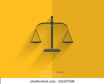 Scales icon on yellow background - EPS10