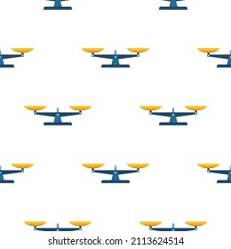 Scales icon pattern. Libra isolated on white background. Vector stock illustration.