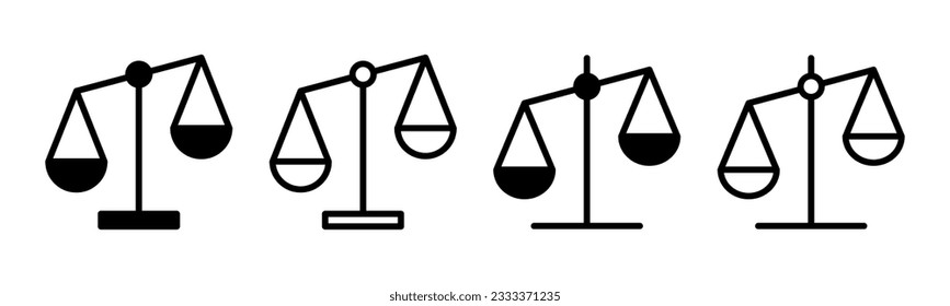 Scales icon set illustration. Law scale icon. Justice sign and symbol