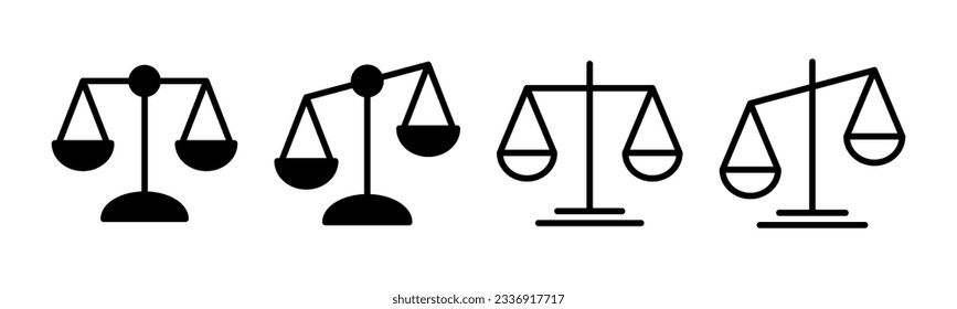 Scales icon set illustration. Law scale icon. Justice sign and symbol