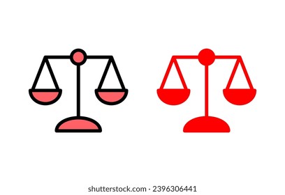 Scales icon set illustration. Law scale icon. Justice sign and symbol