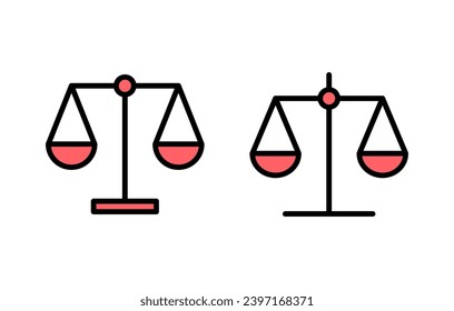 Scales icon set illustration. Law scale icon. Justice sign and symbol