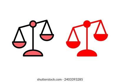 Scales icon set illustration. Law scale icon. Justice sign and symbol