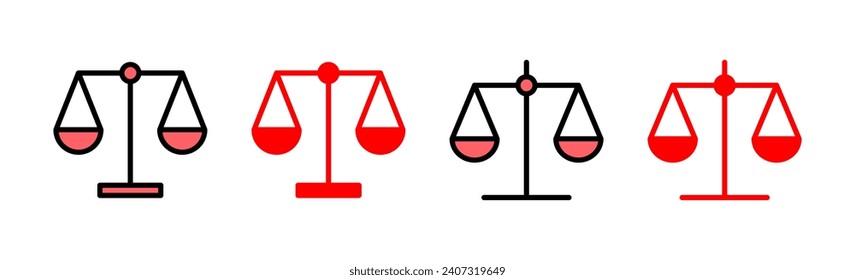 Scales icon set illustration. Law scale icon. Justice sign and symbol