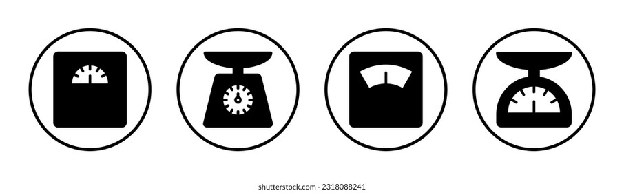 Scales icon set illustration. Weight scale sign and symbol