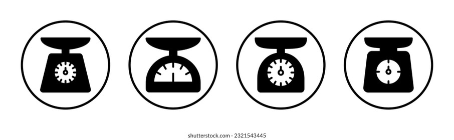 Scales icon set illustration. Weight scale sign and symbol