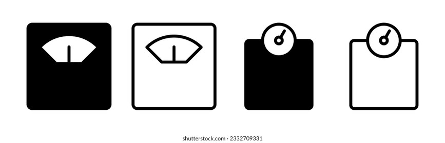 Scales icon set illustration. Weight scale sign and symbol