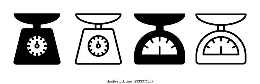 Scales icon set illustration. Weight scale sign and symbol