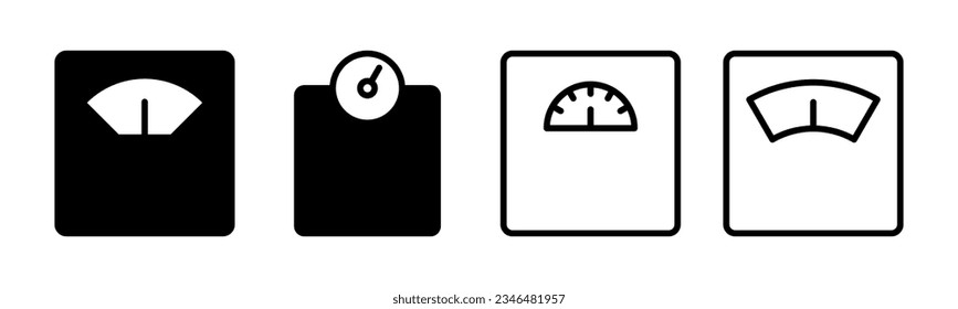 Scales icon set illustration. Weight scale sign and symbol