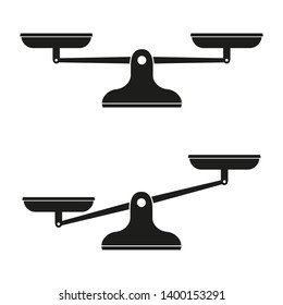 Scales icon set, isolated on white background, Flat design, vector illustration.