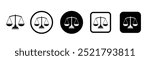 Scales icon set. Justice scales. Weight scales. Scales vector icon. Vector illustrations