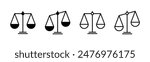 Scales icon set . Law scale icon. Justice sign 
