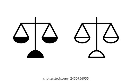 Scales icon set . Law scale icon. Justice sign 