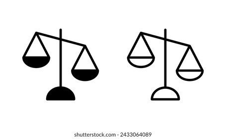 Conjunto de iconos de escalas . Icono de escala de ley. Signo de justicia 
