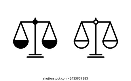 Scales icon set . Law scale icon. Justice sign 