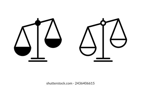 Scales icon set . Law scale icon. Justice sign 