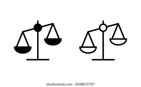 Scales icon set . Law scale icon. Justice sign 