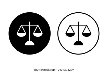 Scales icon set . Law scale icon. Justice sign 