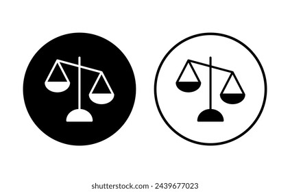 Scales icon set . Law scale icon. Justice sign 