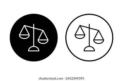 Scales icon set . Law scale icon. Justice sign 