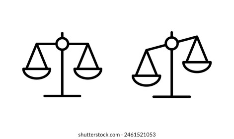 Scales icon set . Law scale icon. Justice sign 