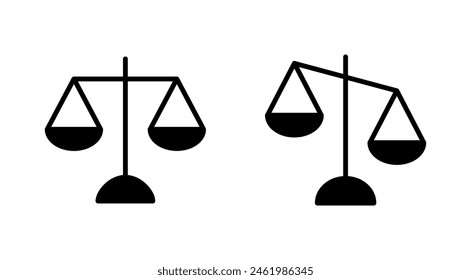 Scales icon set . Law scale icon. Justice sign 