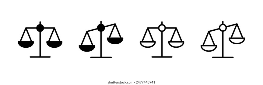 Scales icon set . Law scale icon. Justice sign 