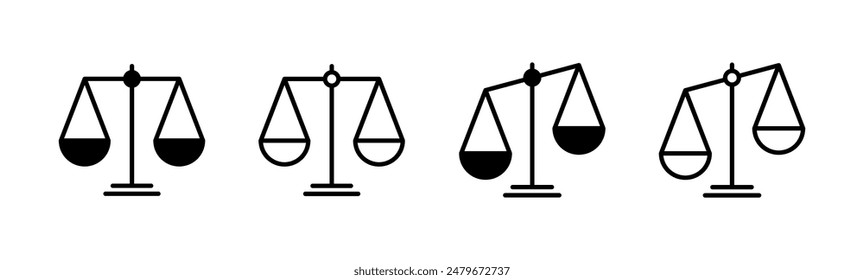 Scales icon set . Law scale icon. Justice sign 
