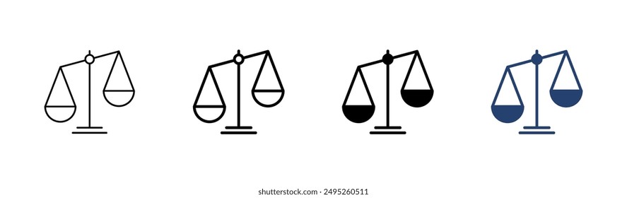 Conjunto de iconos de escalas . Icono de escala de ley. Signo de justicia 