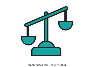 Scales icon set . Law scale icon. Justice sign