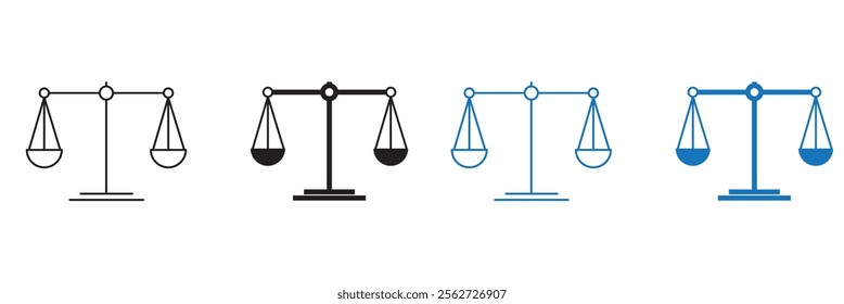 Scales icon set . Law scale icon. Justice sign