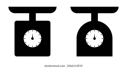 Scales icon set . Law scale icon. Justice sign. Scales icon vector illustration. Weight scale sign and symbol. Line icons about length, weight and volume. Design eps 10