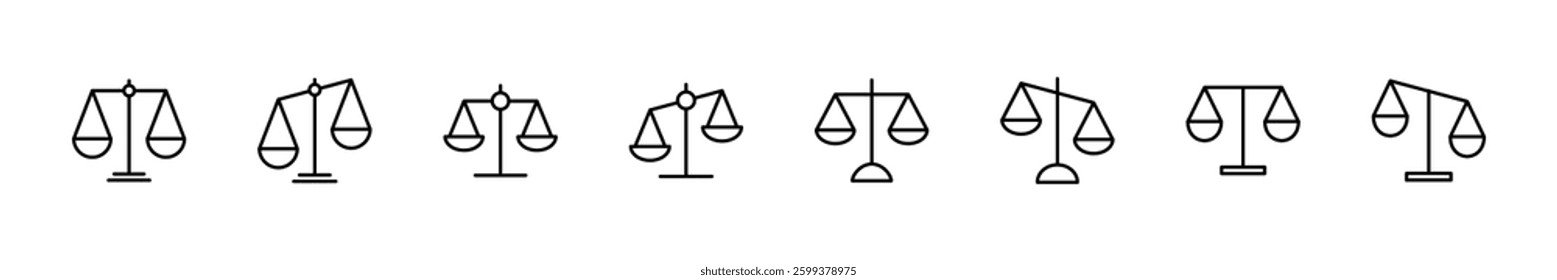 Scales icon set . Law scale icon. Justice sign 