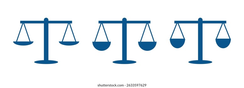 Scales icon set . Law scale icon. Justice sign