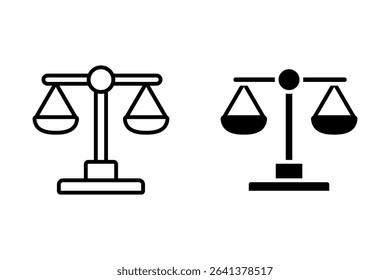Scales icon set . Law scale icon. Justice sign on white background
