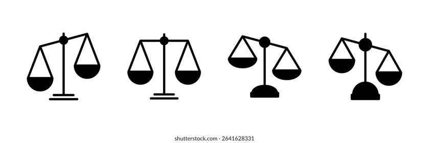 Scales icon set . Law scale icon. Justice sign 