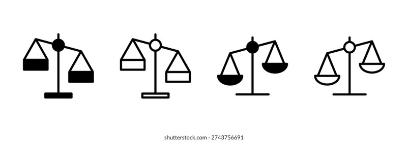 Scales icon set . Law scale icon. Justice sign 