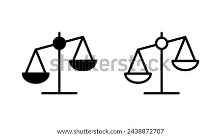 Scales icon set . Law scale icon. Justice sign 