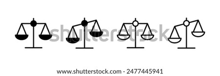 Scales icon set . Law scale icon. Justice sign 