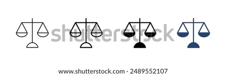 Scales icon set . Law scale icon. Justice sign 