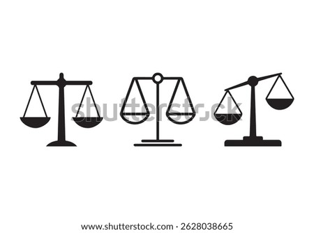 Scales icon set . Law scale icon. Justice sign