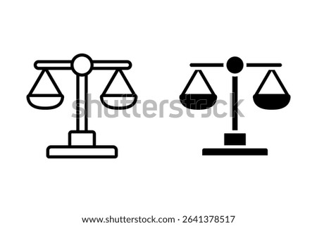 Scales icon set . Law scale icon. Justice sign on white background